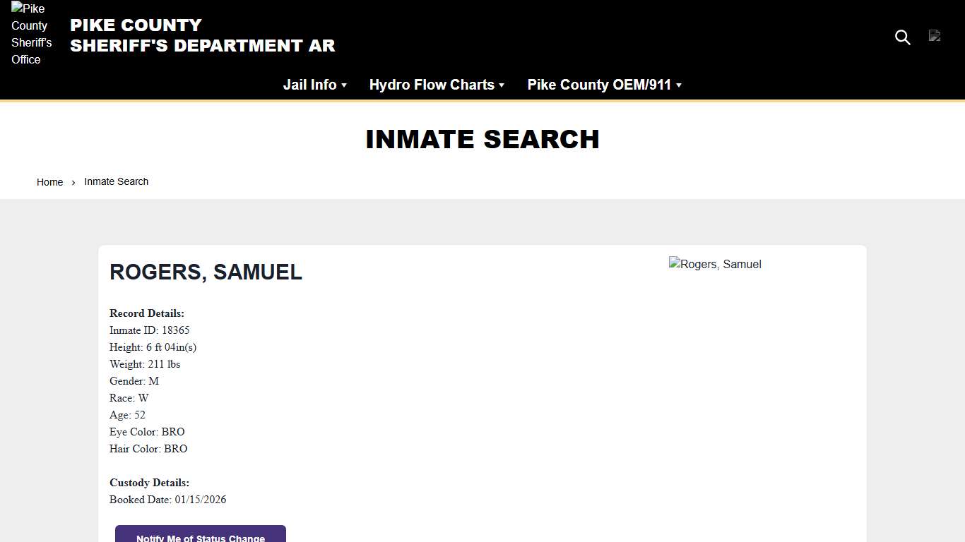 Inmate Search Pike County Sheriff’s Office (AR)